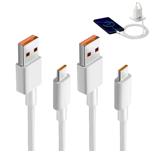 BOULESENM Cable USB-C de carga rápida (120 W, 2 unidades, cable Turbo 6 A, cable usbc, compatible con Xiaomi Redmi Note 13/12/11s/11/13 Pro/8 9 Pro 9T y Mi 13/14/12T/11T Pro/11 Lite/10T Pro/10/12