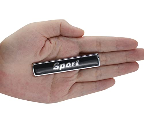 Image of 2Pc Sport Logo Emblem Badge Car Side Fender Sticker Nameplate Replacement for M Series Car (Black Silver)