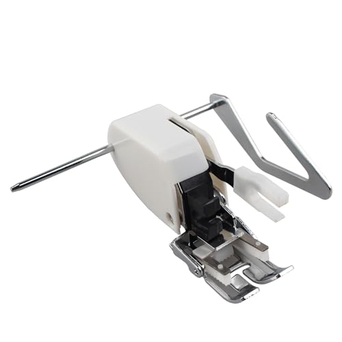 Jopto Pied de Biche de Machine à Coudre Double Entrainement Pied Presseur Surjeteuse avec Guide de Courtepointe Reglable 10449W/7 mm pour Singer Brother...