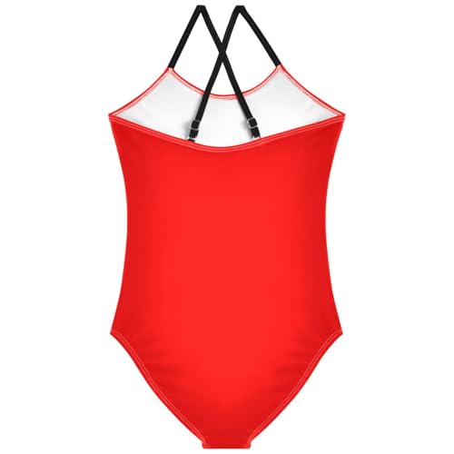 Pigsaly Girls One Piece Swimsuits Red Kids Cross Back Swimwear Toddler Beach Sport Bathing Suit 3T2