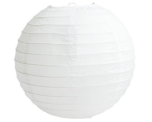 Matissa 4 ', 6', 8 ', 10', 12 ', 14', 16 'Linternas de papel redondas Pantalla de lámpara Boda Fiesta de cumpleaños (20' (50 CM), Blanco)