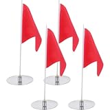 SHINEOFI 4 Sets Golffahnen Satz mit Edelstahl Lochbechern und Oxford Stoff Fahnen Professionelles und Robustes Design für Offizielle Golfplätze und Übungsbereiche