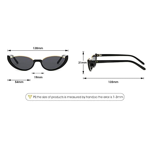Unique Small Hip Hop Sunglasses Women Retro Style Half Frame Cat Eye Men Sun Glasses UV4004