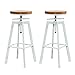 LAXF- Sillas Taburetes de Bar Juego de 2, 60-80 cm de Altura Ajustable Silla de Barra giratoria con Altura de mostrador, Taburetes de Bar de Madera de Estilo Industrial con Acabado Retro