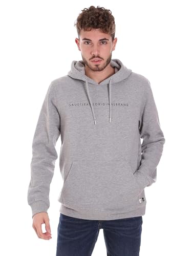 Sweat-shirt pour homme Gaudi gris en maille douce col rond coupe moderne