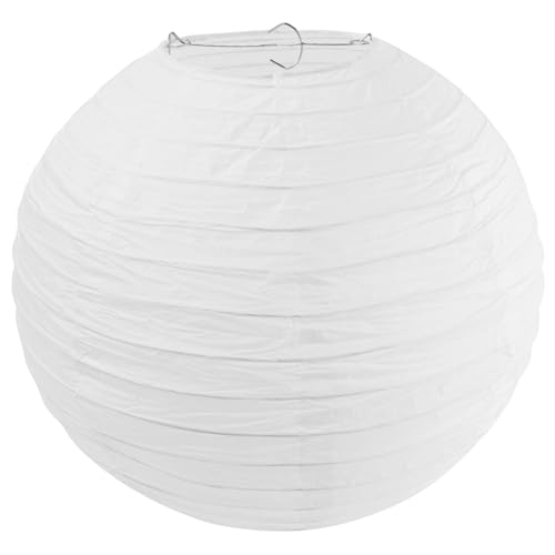 6 pièces de lanternes en papier blanc de 30 cm, lanternes en papier décoratives de style bambou classique à côtes pour mariage, fête, anniversaire, jardin - 6PCS 30 cm