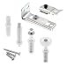 Prime-Line N 7534 Bi-Fold Door Hardware Repair Kit, Includes Top and Bottom Brackets, Top and Bottom Pivots and Guide Wheel, Pack of 6 Components