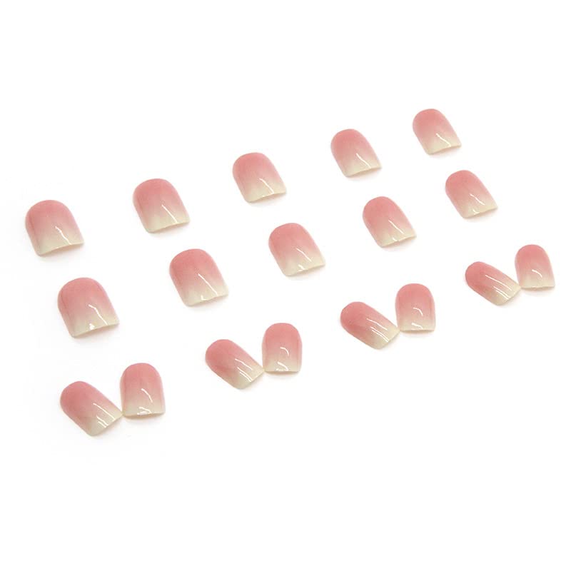 Miniatura 7 de KemyFei - Uñas postizas a presión degradadas brillantes, uñas postizas minimalistas con pegamento de gelatina, reutilizables, 24 unidades, cobertura