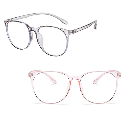 Óculos de bloqueio de luz azul KESYOO, 2 peças, óculos de luz antiazul, armação redonda, óculos de p