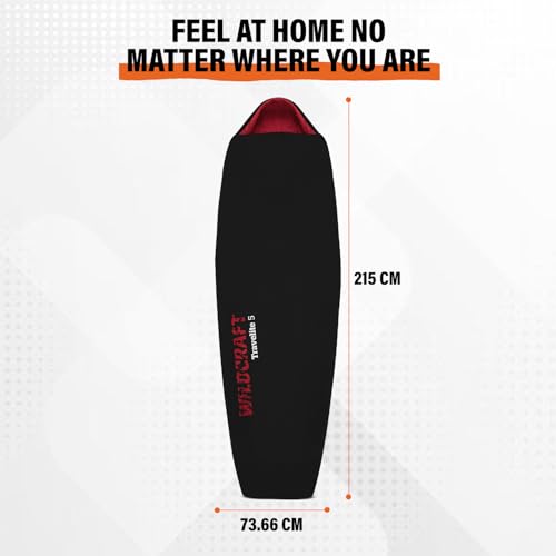 Wildcraft Travelite 5 Bolsa de Dormir para Adultos - Rojo | Bolsa de Dormir Ultra Cálida y Ligera para Camping, Senderismo y Aventuras al Aire Libre | Diseño Compacto y Resistente al Agua miniatura 5