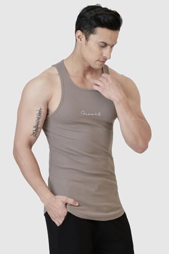 Image of FUAARK Ribbed Slim Fit Gym & Workout Tank for Men's -