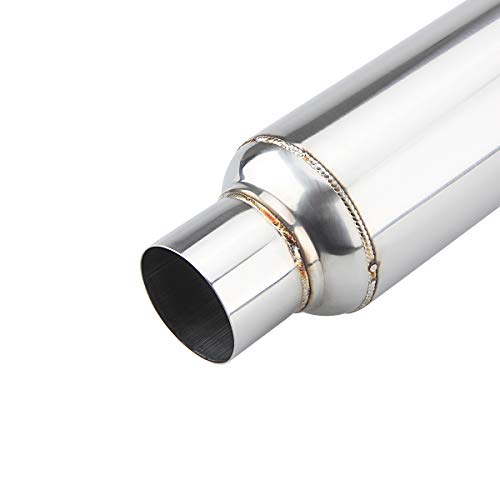 Image of LCGP Universal Muffler 2.5 inch Inlet & Outlet 19'' Overall Length,Straight Through Design, Stainless Steel Resonator