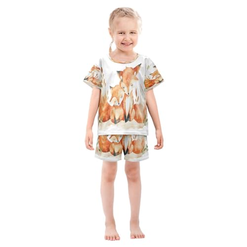 senya Short Sleeve Pajamas Sets Summer Cotton Sleepwear Two Fox3