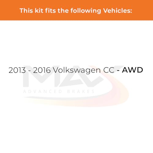 Image of Max Advanced Brakes Front Brake Kit Compatible With 2013 2014 2015 2016 VW CC AWD Replacement Premium OE Disc Brake Rotors and Ceramic Brake Pads