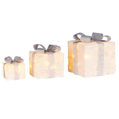 Bambelaa! 3er Led Deko Geschenke Leucht Boxen Timer Weihnachts...
