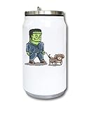 Franken Monster Dog Walk Pixel Art Lata de Bebida térmica aislada al vacío 350ml
