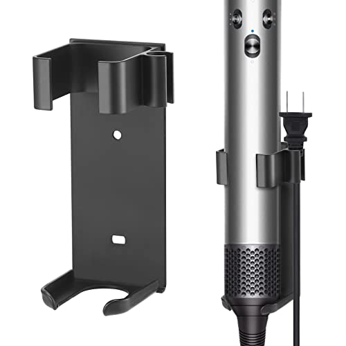 Wandhalterung Halter für Dyson Airwrap Metall Halterung Organizer für Glätteisen Glättbürste Lockenstab Haarglätter Verschiedene Lockige Haar Sticks Hochtemperaturbeständig Aluminium(Schwarz)