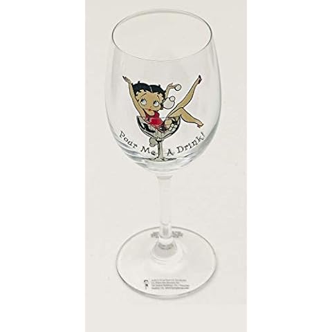 Betty Boop Wine Glass - Pour Me A Drink - Holds 350ml Cover