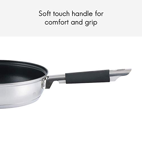 Viners Everyday Frypan, Non-Stick Stainless Steel Frying Pan with a 5 Year Guarantee, 22cm, Silver - Image 4
