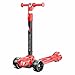 WZWHJ wunderschönen Kinderrollerhöhe höhenverstellbar, extraweites Deck, Kicker mit Neigung Lenkrad (Farbe: schwarz) (Color : Red)