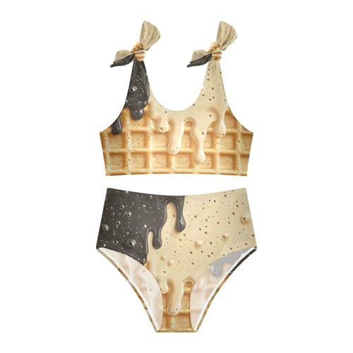Boccsty Sprinkles Black Beige White Ice Cream Girls Tankini Swimsuit Kids Bikini Sets 2 Pcs Bathing Suit 3T3