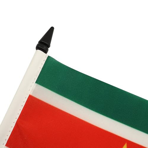 AZ FLAG Suriname Table Flag 5'' x 8'', Surinamese Office Decoration 100% Polyester 21 x 14 cm - Image 4