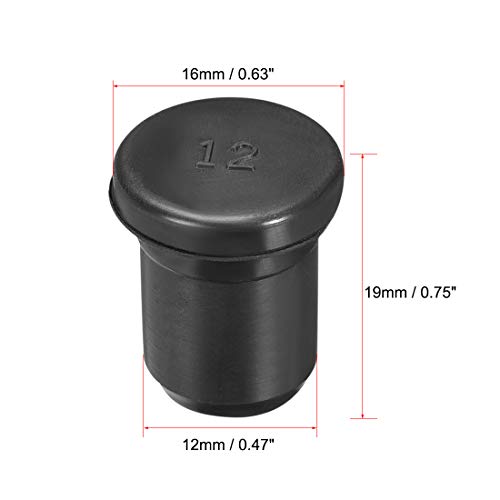 sourcing map 5 Stück Gummistopfen, 12mm Durchmesser Wasserdichter Verschlussstopfen für Anschlussdosen, SPR-105