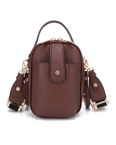 Mali+Lili Gail Vegan Leather Multi Compartment Crossbody Bag - Chocolate