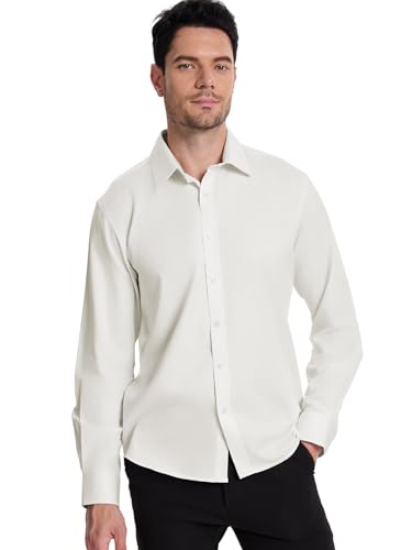 Men’s Dress Shirt Stretch Stain Shield Button Down Shirt Long Sleeve Button Up Shirt2