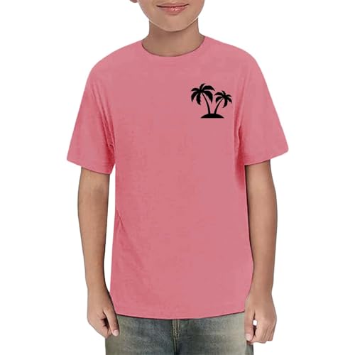 Kids Boys Girls Hawaiian Graphic Tee Toddler Crewneck Casual Loose Fit Shirts Short Sleeve Cute Tropical Beach Teens Tops2