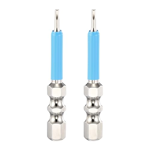 HARFINGTON 2pcs Hex Impact Screwdriver Bits 1.5mm (H1.5) Magnetic Hexagonal Head 1/4" Hex Shank 50mm (2") Long Chrome Plating S2 Steel Hexagon Wrench Drill Bits Electric Power Tools