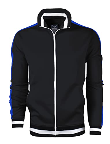 Image of SCREENSHOT-TRACK JACKET Mens Urban Hip Hop Premium Track Jacket - Slim Fit Side Taping Sportswear Urbanwear Streetwear Top