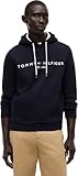 Tommy Hilfiger Hoodie Hombre Core Tommy Logo con Capucha, Azul (Sky Captain), L