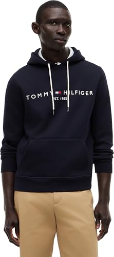 Tommy Hilfiger Sweat à Capuche Homme Core Tommy Logo avec Capuche, Bleu (Sky Captain), L