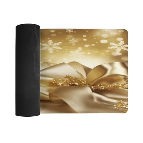 Pad para escritorio grande Gold Silk Navidad impermeable miniatura 3
