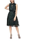 florales Muster s.Oliver BLACK LABEL Damen High Neck-Kleid mit Ausbrennermuster dark green 44