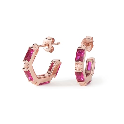 OA Ora Ana Claire Huggie Hoops – Oprah’s Favorite Things 2024 - 18k Gold Vermeil or Rose Gold Vermeil, 925 Sterling Silver, Hypoallergenic Cubic Zirconia Baguette Cut Accents, Elegant Lightweight Hoop Earrings for Women