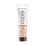 COVERGIRL Clean Invisible Foundation Makeup, Dewy & Glowy Natural Finish, Buildable Coverage, Skin-Like Smooth Look, Vegan, Ivory, 1oz