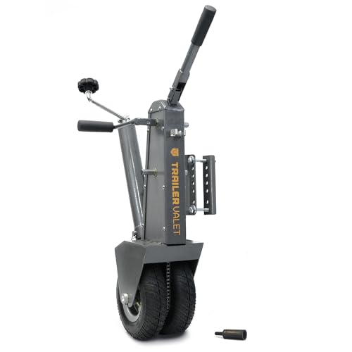 Trailer Valet TV5X Drill Powered Dolly Mover with Jack 5 000 LB Towing Capacity 500 LB Tongue Weight Built-in Jack Brake System TVDA Drill Adapter 8 Inch Bracket Boat and RV Compatible