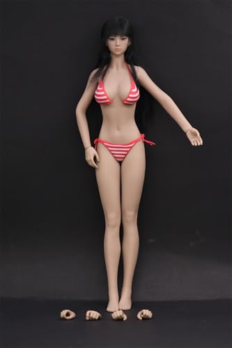OBEST Tbleague 1/6 Super Flexible Seamless Figure Body Suntan Action Figures with Red Bikini Set, Head Sculpt and Base & Holder (PHMB2019-S35) by OBEST - Used condition - Image 2