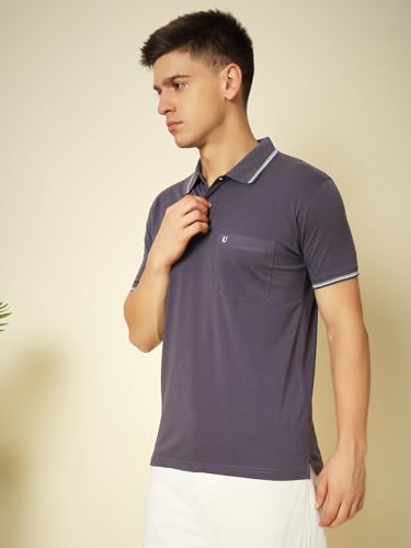 Image of UNIBERRY Men's Cotton Half Sleeves Solid Polo Neck T-shirt-MT4-BG 4XL