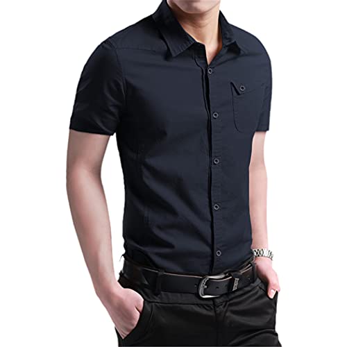 Chemise coton homme marine parfaite pour les terrasses d'été