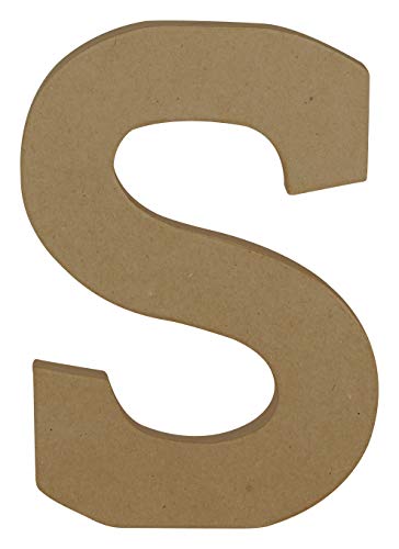 Clairefontaine ES Décopatch AC870C   Soporte de papel marrón maché 14,5 x 2,5 x 20 cm, letra mayúscula S