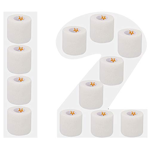 Kohesive - Vendas autoadhesivas (12 unidades, 5 cm de ancho, 4,5 m de longitud), color blanco