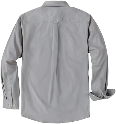 Dubinik Heren Button Up Shirts Lange Mouw Casual Button Down Shirt Mannen Vintage Twee Pocket Comfortabel met Stretch, Donker Grijs 056, XXL