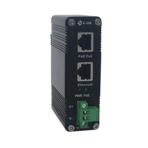 Best Deal Cheap 🛒 PoE Injector - Industrial Gigabit PoE+ Injector IEEE802.3 at 30W Hardened POE Adapter with 12-48V DC Input DIN- Rail, Wall Mount