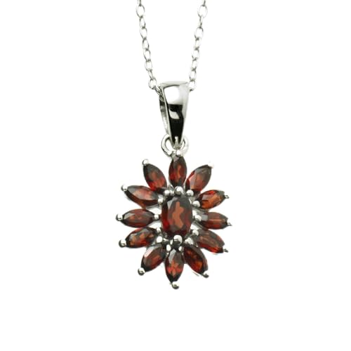 Collier pendentif rubis grenat boucles d'oreille parure bijoux femme Anderson Webb