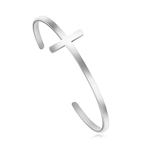 Christian Jewelry Cross Bracelet Stainless Steel Cuff Bangle Religious Gifts For Women #TOP5