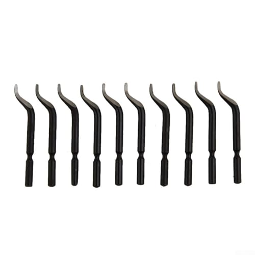andle Burr Deburring Remover Tool with 10pcs HSS Cutting Blades, Rotary Burr Deburrer for Metal Edge Cleaning, Aluminum Handle for 3D Printed Parts, - Thumbnail 4