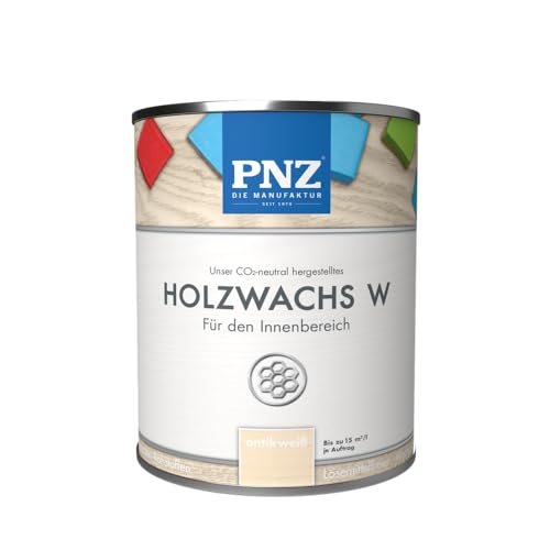 PNZ Holzwachs W für Innen | lösemitttelfreier Wachsanstrich | Nachhaltig hergestellt mit regionalen Rohstoffen | für alle Hölzer, Gebinde:0.75L, Farbe:antikweiß